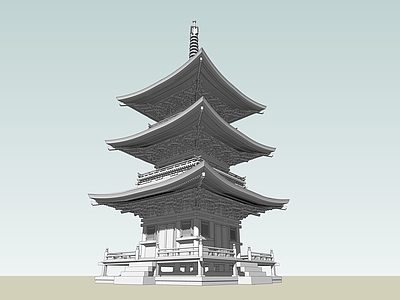中式古建筑 古塔