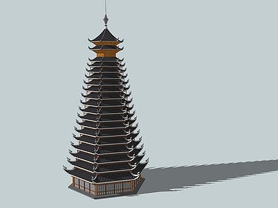 中式古建筑 古塔