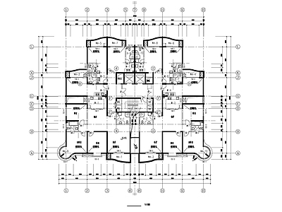 现代住宅楼建筑 多层住宅 平面图