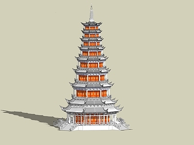 中式古建筑 古塔
