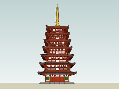 中式古建筑 古塔