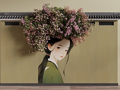藤蔓 墙绘 绿植藤蔓 鲜花美陈 文化墙景墙 绿植花卉