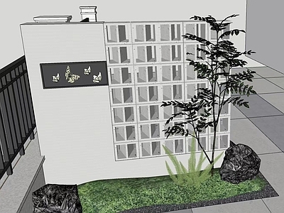 现代庭院小品 入户景观