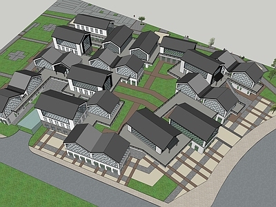 中式新中式商业街 古建商业街区