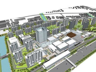 现代其他商业建筑 综合TOD 地铁上盖 住宅商业办公 绿化建筑