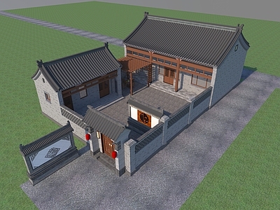 新中式中式其他住宅外观 乡村仿古房屋