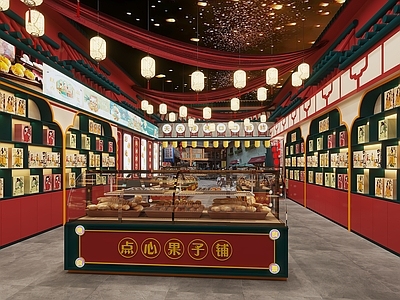 新中式其他商业空间 唐风糕点伴手礼店