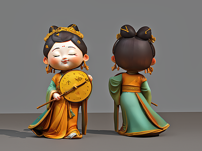 女人 古代女子 美女 拿扇子美女 唐代美女 雕塑摆件