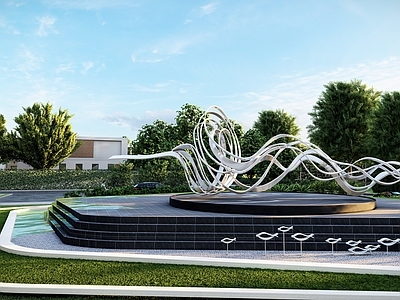 现代其他小品 异形雕塑 曲线雕塑 水景