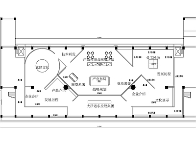 企业展厅 企业文化展厅 科技展台 施工图