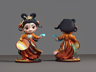 女人 古代女子 美女 古装美女 卡通人物 雕塑
