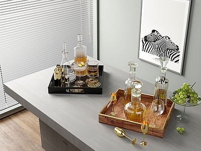 酒具 酒瓶酒杯 酒水 酒具 洋酒红酒 托盘