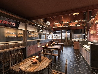 现代中餐厅 盐帮菜馆 湘菜馆 夯土墙 中餐厅明档
