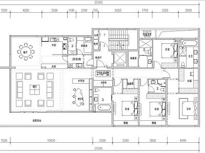 现代住宅楼建筑 创新户型方案平面 第四代住宅 施工图