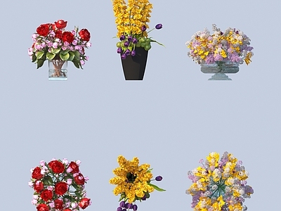 现代花钵 花卉 花艺摆件