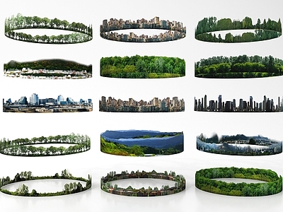 现代其他景观小品 环境贴图 城市背景 户外外景 环绕背景 现代其他材质