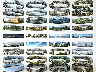 现代其他景观小品 环境贴图 城市背景 户外外景 环绕背景 现代其他材质