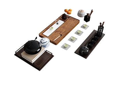 茶具 茶具茶壶茶杯 托盘摆件艺术品