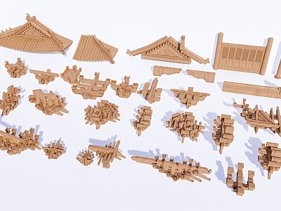 建筑材料 中式古建构件 斗拱 榫卯结构 斗拱组合 建筑结构