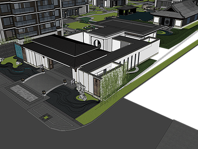 新中式办公景观 日式大区 精品会所