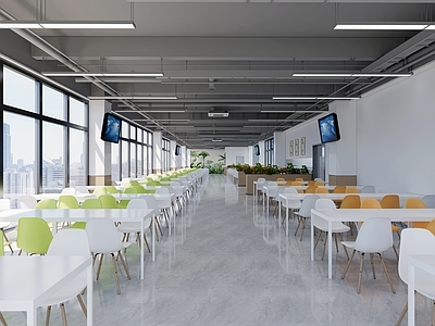 现代食堂 现代食堂 员工餐厅 施工图