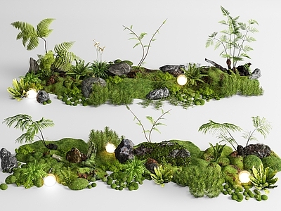 现代微地形 苔藓微地形 庭院小品 室内景观 植物堆 植物组合
