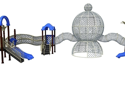 现代娱乐器材 简单儿童滑梯