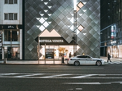 现代街道外景 商业街外景 人行道 道路