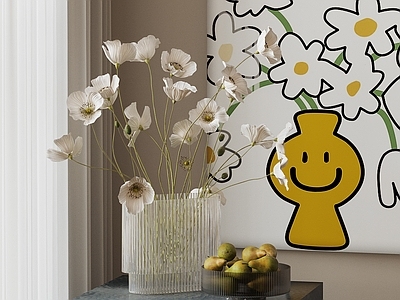 现代花艺 花卉摆件 花瓶花艺 鲜花 果盘摆件 装饰画