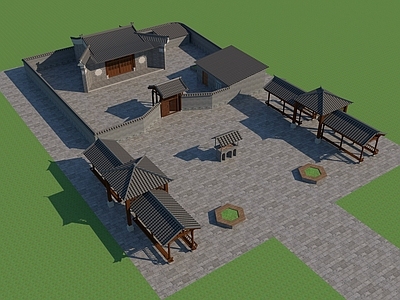 中式古建 中式寺庙建筑