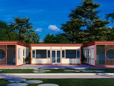 工业原木风格建筑 集装箱民宿 茶室 宿舍 钢结构