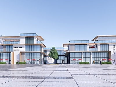 现代商场建筑 商业多层 现代商业街