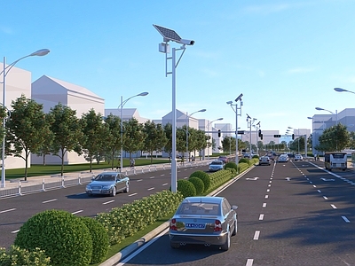 现代其他公共建筑 现代道路