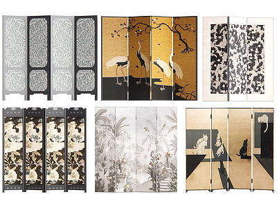 中古屏风 可折叠屏风 木屏风
