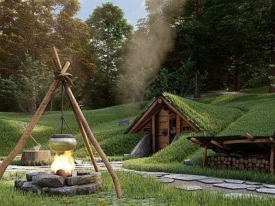 原木禅意木屋 林间 木屋 避世 露营 野炊