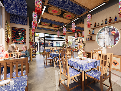 新中式原木中餐厅 云南特色中餐厅