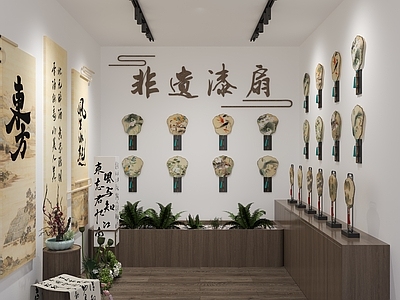 现代新中式玩具礼品店 新中式漆扇 非遗