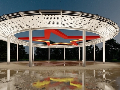 现代廊架 五角星圆形廊架