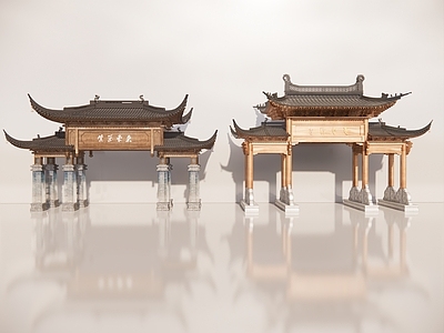 现代新中式牌坊牌楼 牌坊 牌楼 门楼 入口大门 寨门