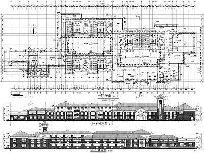幼儿园建筑 三层托儿所塔楼 通风空调图 活动室卧室中庭 餐厅音体室办公室 舞蹈室阅览室 施工图