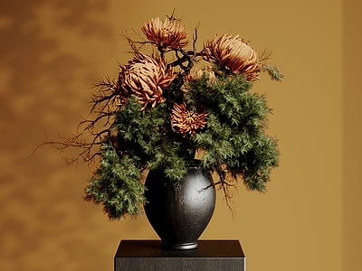中古花艺 宋式美学 花艺摆件 艺术插花 鲜花花卉 新中式花艺