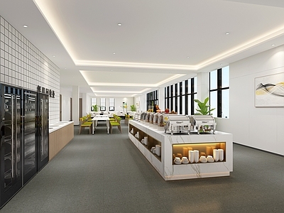 现代其他餐饮空间 自助餐吧 食堂