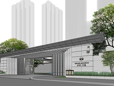 现代入口大门 小区入口大门