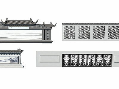 新中式景墙 新中式庭院景墙 影壁墙 照壁墙 浮雕文化墙 四合院景墙