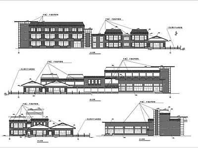 现代学校建筑 中学暑期修补 屋顶卫生间 外立面门窗 施工图