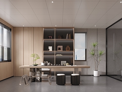 现代办公大厅 现代办公室 现代办公茶室接待