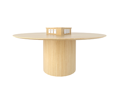 现代原木图书馆 阅览桌