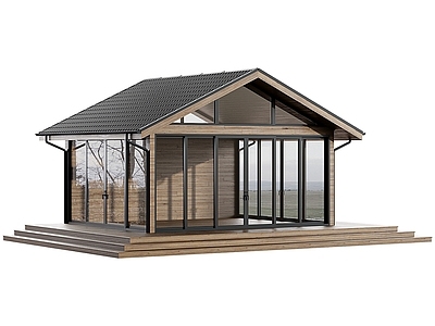 新中式现代亭子 玻璃凉亭