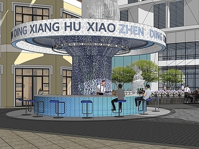 现代商业景观 主题吧台 企鹅吧台 现代酒吧台 户外吧台 弧形吧台
