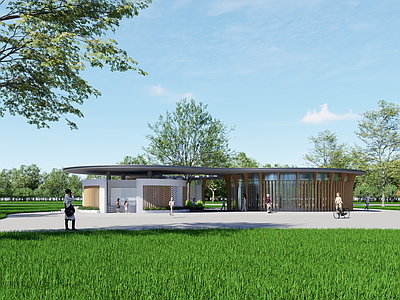 现代新中式小公建 岗亭 公共厕所 公园建筑 售票处 乐园建筑